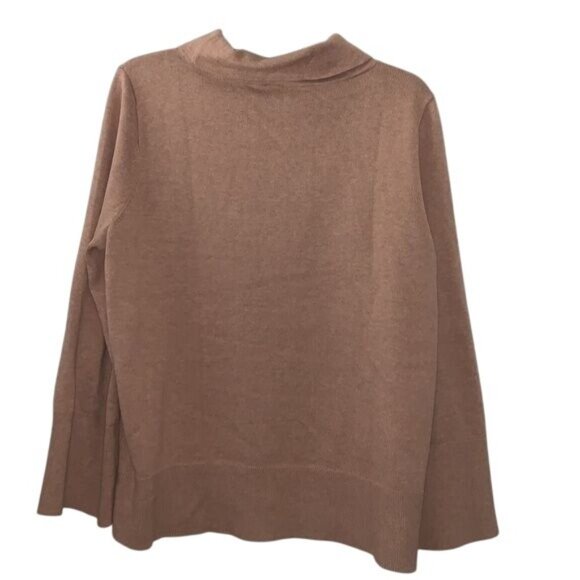 Loft Outlet Womens Cowl Neck Sweater Large 100% Cotton Beige Machine Washable Fa - Picture 9 of 11